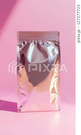 foil pouch on pink background foil pouch on pink background 127277723