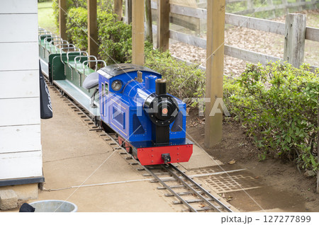 公園を走るミニトレイン 127277899