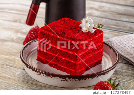 Gourmet Red velvet cream cake 127278497