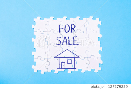Puzzle with the words for sale written on it 127279229