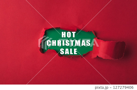 Red background with a green hole in it 127279406