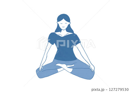 瞑想をする女性のイラスト 127279530