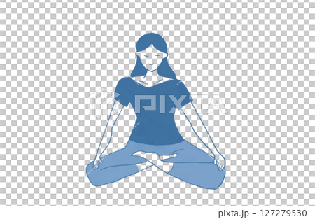 一個女人打坐的插圖 127279530