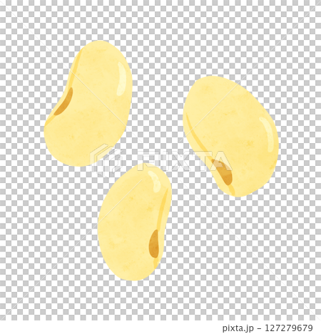 黃豆水彩手繪插畫 127279679