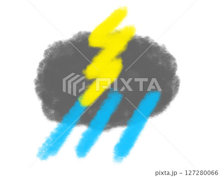 雷雨のイラスト素材(JPG/PNG) 雷雨のイラスト素材(JPG/PNG) 127280066