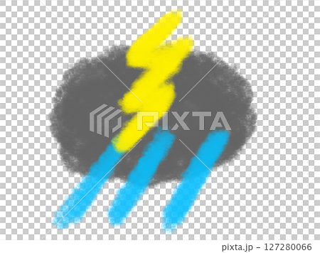 雷雨のイラスト素材(JPG/PNG) 雷雨のイラスト素材(JPG/PNG) 127280066
