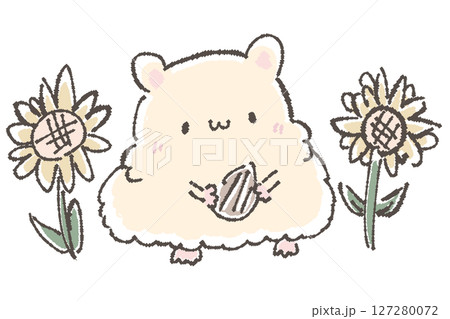 キンクマハムスターとひまわり 127280072