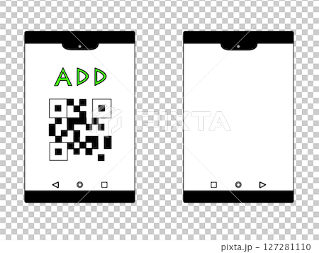 Illustration of a QR code displayed on a tablet smartphone Illustration of a QR code displayed on a tablet smartphone 127281110