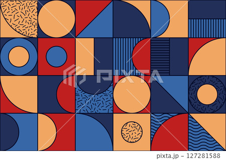 背景　幾何学　模様　カラフル　柄 127281588