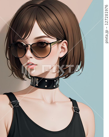茶色をモチーフにした女性キャラクター 127281976