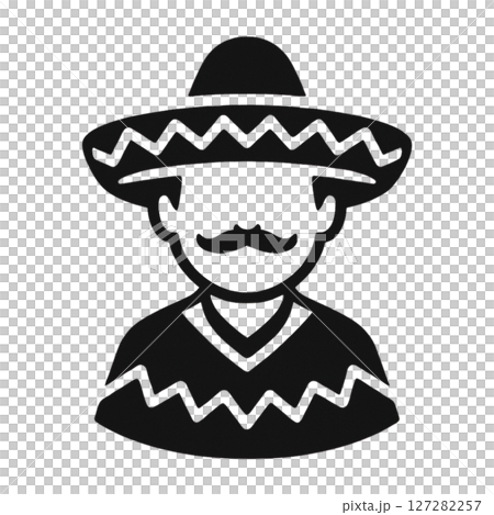 Mexican line drawing icon, no expression, illustration, material, no background, simple 127282257