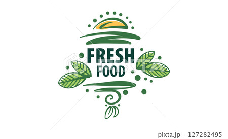 Vector logo of farm products, hand-drawn 127282495