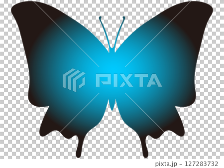 蝴蝶的剪影。燕尾蝶。 蝴蝶的剪影。燕尾蝶。 127283732