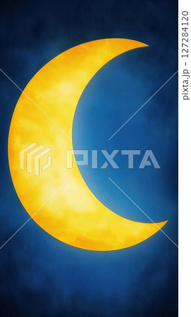 Glowing Crescent Moon Illuminates the Dark Night Sky with Dreamy Vibes and Mystical Atmosphere 127284120