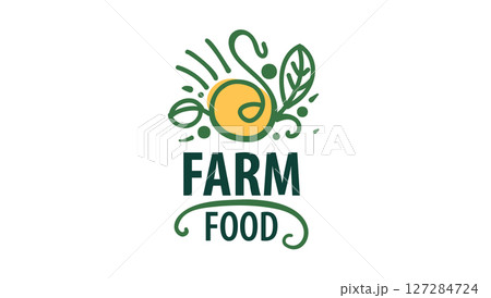 Vector logo of farm products, hand-drawn 127284724