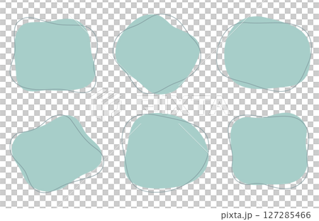 Simple fluid shapes. Vector illustration set of frames in dull colors. 127285466