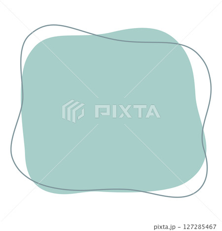 シンプルな流体シェイプ。くすみカラーのフレームのベクターイラスト。 127285467