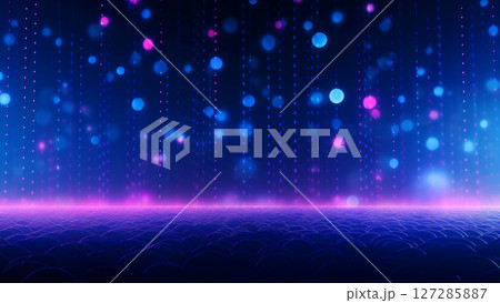 Pink and blue glowing particles falling on a...のイラスト素材 [127285887] - PIXTA