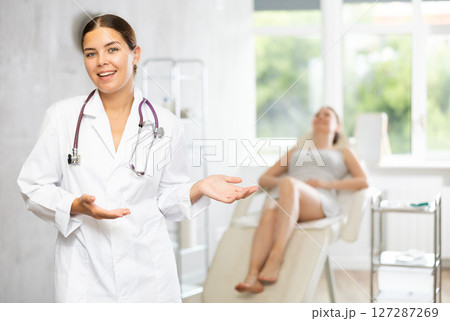 Doctor represents services provided in medical clinic 127287269