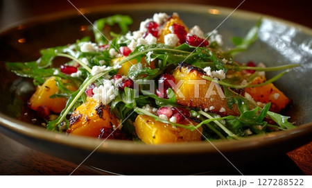Roasted Butternut Squash Salad with Arugula and Feta 127288522
