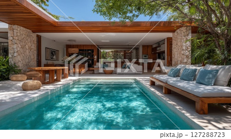 Modern Tropical Villa with Pool and Patio 127288723
