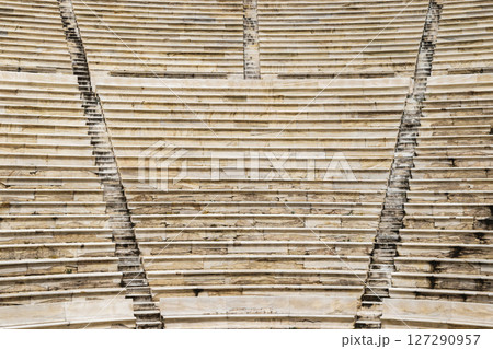 Stairs background in theater Herod Atticus in Acropolis Stairs background in theater Herod Atticus in Acropolis 127290957