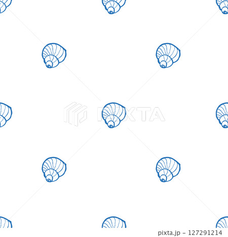 Vector seamless pattern with sea shells 127291214