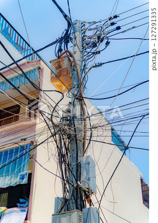 The chaos of electrical wires. The chaos of electrical wires. 127291335