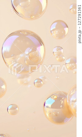 Soap bubbles floating on soft gradient background 127291361