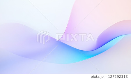 Minimal 3D illustration of curved shapes in blue and purple, with soft blur, light gradients, and high detail for creative projects. 127292318