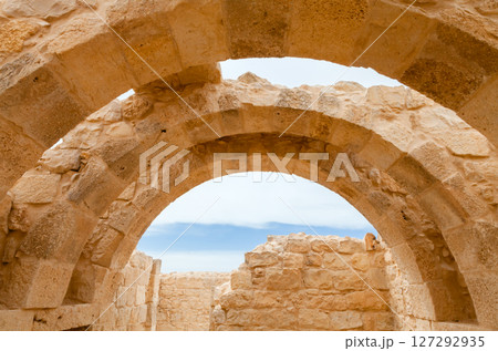 View of the ruins of Avdat, in the Negev Desert, Southern Israel View of the ruins of Avdat, in the Negev Desert, Southern Israel 127292935