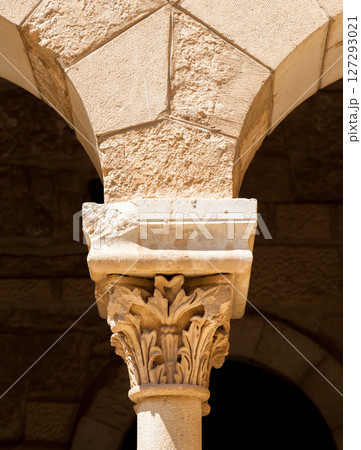 Detail of a temple portal, abstract architecture 127293021