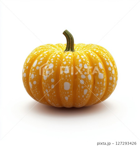 Minimalist pumpkin photograph on a white background, emphasizing fresh produce and clean design, suitable for seasonal marketing and creative projects. 127293426