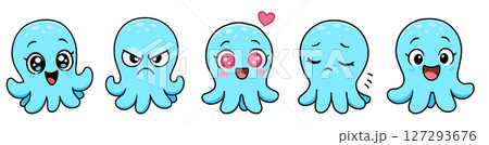 Adorable cartoon style octopus characters 127293676