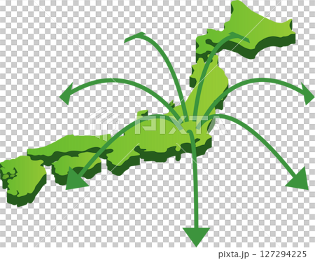 日本地圖上的箭頭 127294225
