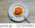 ミートパスタの盛り付け 127295062