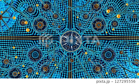 Digital Neural Cosmos Flowing Blue 127295556