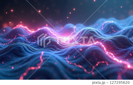 Electric Waves in Midnight Blue 127295620