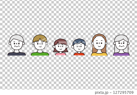 Three-generation family icon illustration Three-generation family icon illustration 127295709