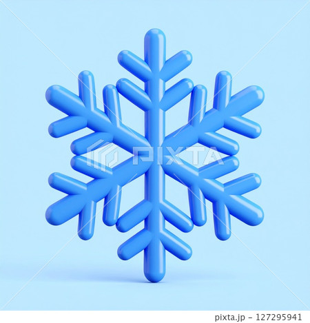 Blue 3D Snowflake on Light Blue Background Blue 3D Snowflake on Light Blue Background 127295941
