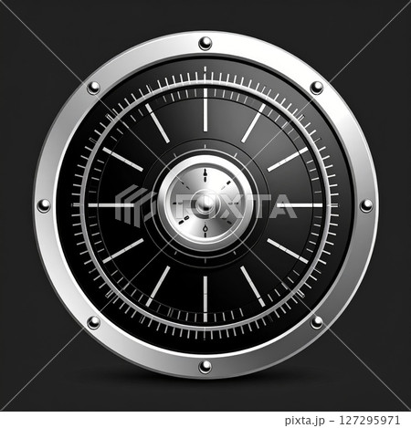 Black and Silver Circular Vault Door 127295971