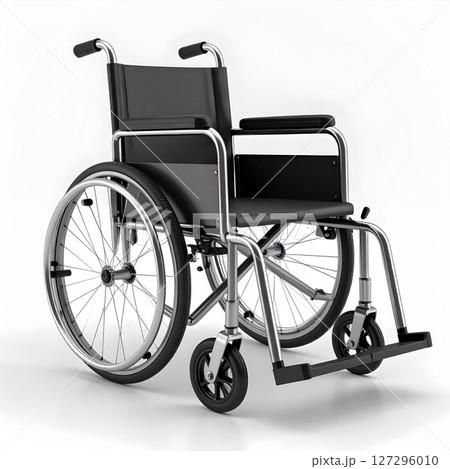 Black Wheelchair on White Background Black Wheelchair on White Background 127296010