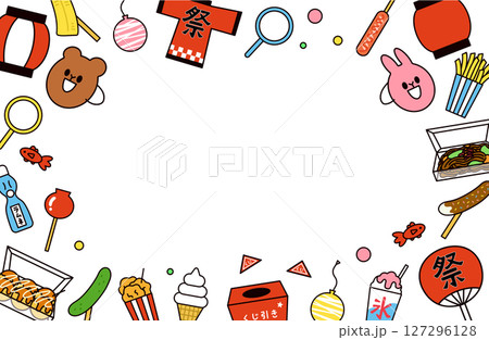 夏祭りのフレーム 127296128