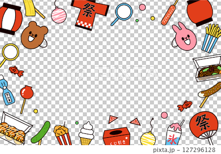 夏祭りのフレーム 127296128