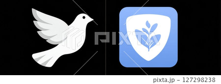 A peace dove icon serves as a protective shield for the notification center, enhancing user interface simplicity on the left side of the display. A peace dove icon serves as a protective shield for the notification center, enhancing user interface simplicity on the left side of the display. 127298238