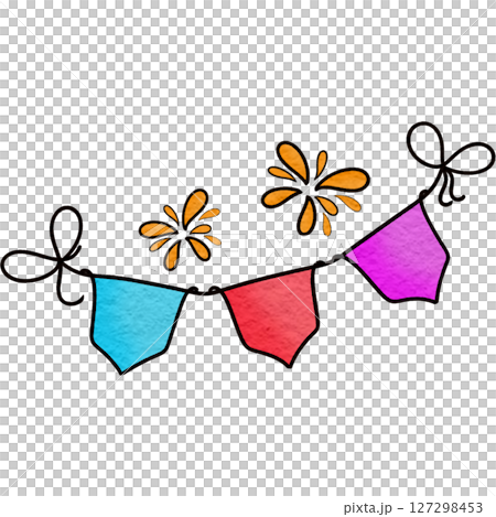 The illustration of a Songkran flag The illustration of a Songkran flag 127298453