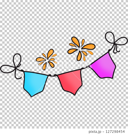 The illustration of a Songkran flag The illustration of a Songkran flag 127298454