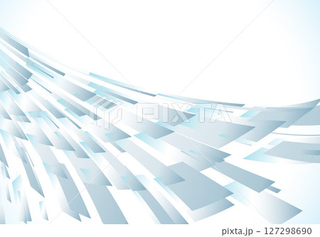 ビジネス背景素材　ハイテク灰色ブルー未来的　幾何学的シンプル立体感 127298690