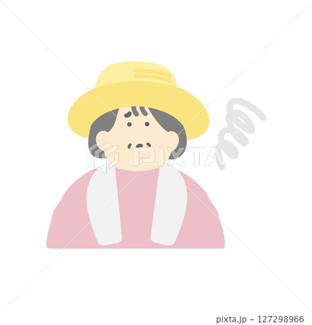 不安な高齢農家の女性イラスト 127298966