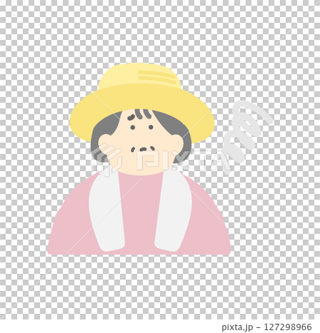 不安な高齢農家の女性イラスト 127298966